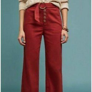 Anthropologie Cassidy Belted Wide Leg Trouser Pant